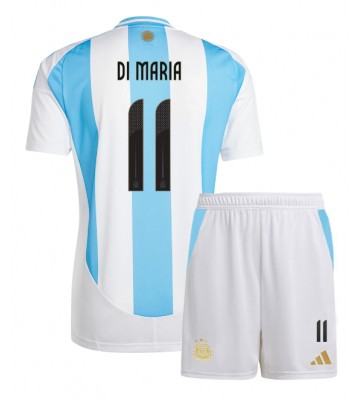 Argentina Angel Di Maria #11 Hemmaställ Barn Copa America 2024 Kortärmad (+ Korta byxor)
